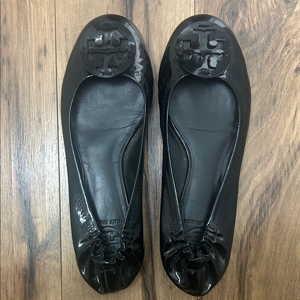Tory Burch Glossy Black Flats